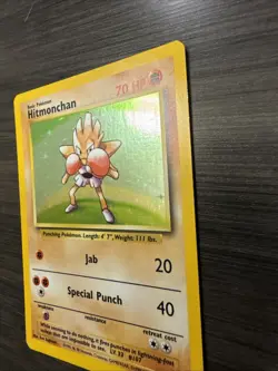 Pokemon TCG Hitmonchan 7/102 Base Set Unlimited Holo Rare 1999 VTG WOTC - Image 5