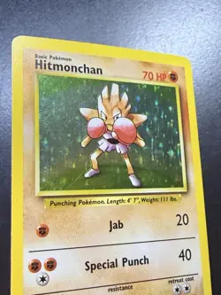 Pokemon TCG Hitmonchan Base Set Holo Rare Card 7/102 WOTC Vintage - MP - Image 3