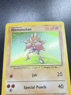 Pokemon TCG Hitmonchan Base Set Holo Rare Card 7/102 WOTC Vintage - MP - Image 4