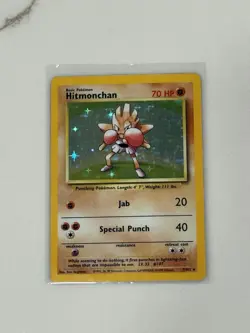 Pokemon TCG Hitmonchan Base Set Holo Unlimited Rare Card 7/102 1999 WOTC Vintage - Image 1