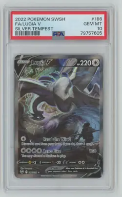 2022 Pokemon SWSH Silver Tempest PSA 10 Lugia V #186 PSA 10 - Image 1
