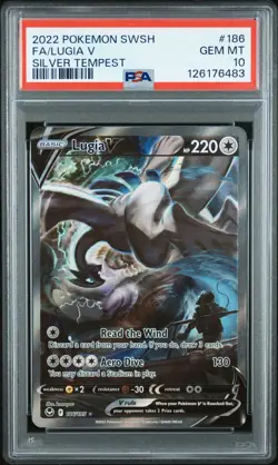 Pokemon 2022 Lugia V 186/195 Alt Art Silver Tempest GEM MINT PSA 10 - Image 1