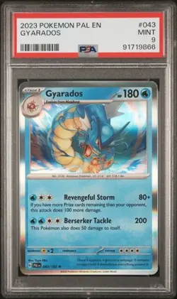 #43 Gyarados Holo Rare 2023 Pokemon Paldea Evolved PSA 9 MINT Low Pop - Image 1