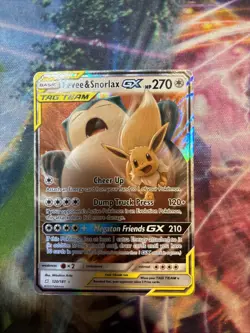 Pokemon Eevee & Snorlax GX 120/181 Sun and Moon Team Up Tag Team Edition - Image 1