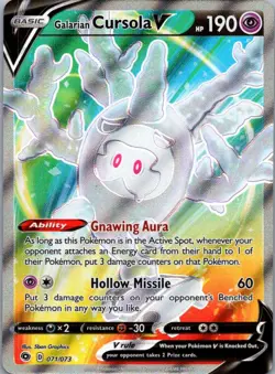 Pokemon TCG Galarian Cursola V 71/73 Champions Path NM - Image 1