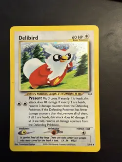Pokemon TCG Delibird Neo Revelation Holo Rare 5/64 Unlimited NM/LP+ - Image 1