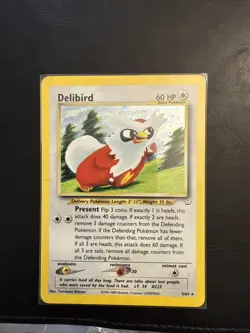 Pokemon TCG Delibird Neo Revelation Holo Rare 5/64 Unlimited NM/LP+ - Image 3