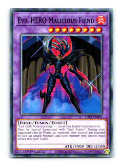 Evil HERO Malicious Fiend - LDS3-EN032 - Common 1st Edition Yugioh - Image 1