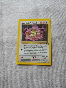 Team Rocket's Meowth #18 NM Black Star Wotc Promo Pokemon Card TCG - Image 1