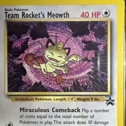 🔥| Pokemon Team Rocket's Meowth #18 Black Star Promo CGC 9 MINT - Image 4