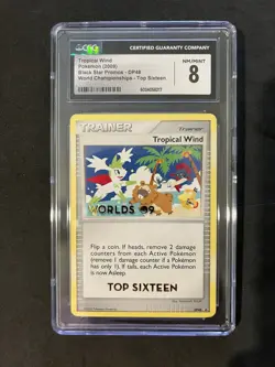 CGC 8 Tropical Wind Top Sixteen Pokemon Worlds 2009 Black Star Promo DP48 POP 31 - Image 1