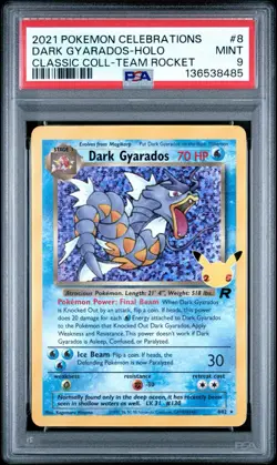 Dark Gyarados 8/82 Classic Collection Celebrations Pokemon Card PSA 9 MINT - Image 1