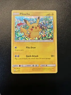 McDonald's 2018 Pikachu TCG Holo Card 4/12 Pokemon - Image 1