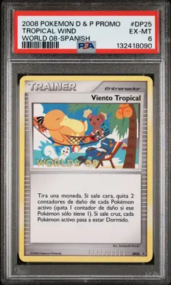 Worlds 2008 Pokemon World Championships Spanish Tropical Wind DP25 Promo PSA 6 - Image 1