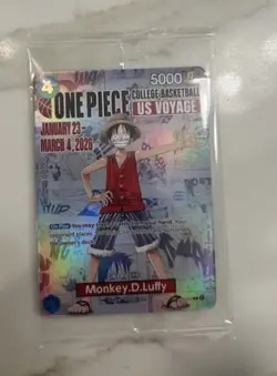 One Piece Monkey D. Luffy US College Basketball Card Rutgers In Hand Ships Now - Image 1