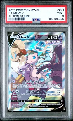 [PSA 9] Mew V 251/264 Fusion Strike Alternate Art Ultra Rare POKEMON - Image 1