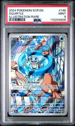 [PSA 9] Squirtle 148/142 Stellar Crown SCR Illustration Rare Holo POKEMON - Image 1