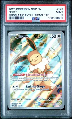 [PSA 9] Eevee 173 Prismatic Evolutions ETB Promo SVP Elite Trainer Box POKEMON - Image 1