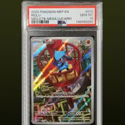 2025 POKEMON MEP EN-ME BLACK STAR PROMO 010 RIOLU MEGA EVOLUTION PSA 10 - Image 1