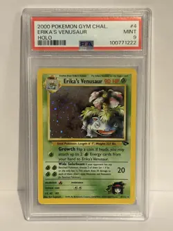 Pokemon Erika's Venusaur Gym Challenge Unlimited Holo Rare #4 PSA 9 Mint - Image 1