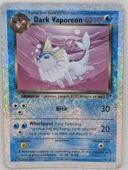 Dark Vaporeon Reverse Holo Rare Legendary Collection Pokemon TCG Nintendo - Image 1