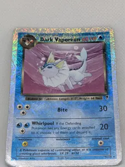 Dark Vaporeon Reverse Holo Rare Legendary Collection Pokemon TCG Nintendo - Image 3