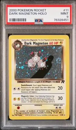 Pokemon - Team Rocket - Dark Magneton Holo - 2000 - 11/82 - PSA 9 - Mint - Image 1