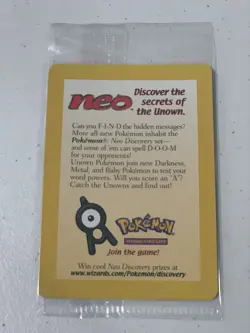 Sealed 2001 Entei #34 Reverse Holo Pokemon TCG Black Star Movie Promo - Image 1