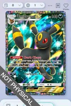 Pokemon TCG POCKET - Umbreon Full Art 2⭐, Wisdom of Sea and Sky, English - Image 1