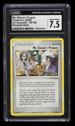 2005 Pokemon EX Emerald Mr. Stone's Project CGC 7.5 English #79 Reverse Holo - Image 1