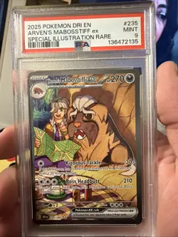 Pokemon TCG Arven's Mabosstiff EX #235/182 Sv10: Destined Rivals SAR PSA 9 - Image 1