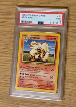 1999 POKEMON BASE SET UNLIMITED #23 ARCANINE PSA 9 - Image 1