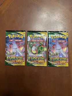 Pokemon TCG: Sword & Shield- (3)Evolving Skies Booster Packs- NEW/FACTORY SEALED - Image 1