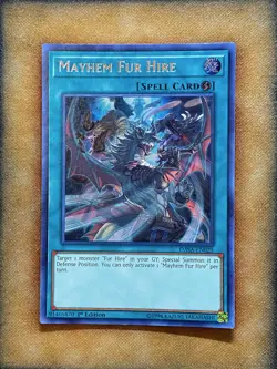 Yugioh Mayhem Fur Hire DASA-EN025 Secret Rare 1st Ed LP - Image 1