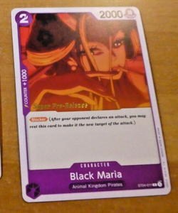 ONE PIECE ENGLISH CARD GAME CARTE SUPER PRE-RELEASE BLACK MARIA ST04-011 EN NM - Image 1