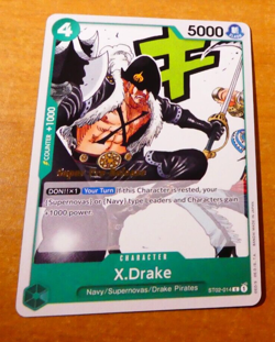 ONE PIECE ENGLISH CARD GAME SUPER PRE-RELEASE CARTE X.DRAKE ST02-014 SR ST TCG M - Image 1
