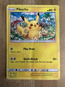 Pikachu 4/12 Holo McDonald's Promo Pokemon TCG Card DMG 2018 #2 - Image 1