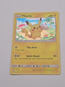 Pikachu 4/12 Holo McDonald's Promo Pokemon TCG Card DMG 2018 #2 - Image 2