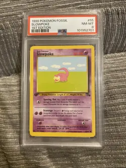 1999 Pokemon Fossil 1st Edition Slowpoke 55/62 PSA 8 NM-MT - Image 2