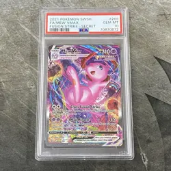 Pokemon Fusion Strike Mew VMAX Secret Rare Card PSA 10 Gem Mint - Image 1
