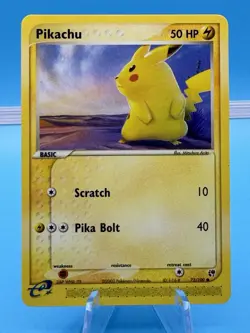 Pokemon Pikachu 72/100 Sandstorm Non-Holo Vintage Card 2003 - Image 1