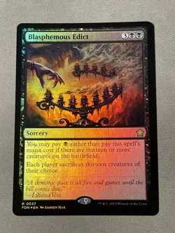 Blasphemous Edict [New, Near Mint] FOIL Foundations MTG - Image 1