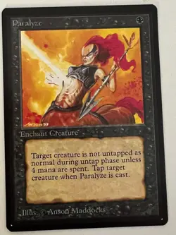 Magic the Gathering MTG Beta Paralyze NM (Beta Bob) - Image 1