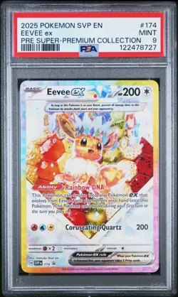 PSA 9 2025 POKEMON BLACK STAR PROMO 174 EEVEE EX PRISMATIC EVOLUTIONS SPC 2 - Image 1