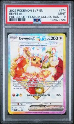 PSA 9 2025 POKEMON BLACK STAR PROMO 174 EEVEE EX PRISMATIC EVOLUTIONS SPC - Image 1