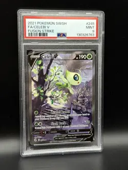 Celebi V Alternate Full Art 245/264 Swsh08: Pokemon Fusion Strike Mint PSA 9 - Image 1