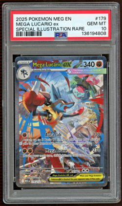 Pokemon Mega Lucario ex Mega Evolutions SIR #179 PSA 10 GEM MINT (QTY) - Image 1