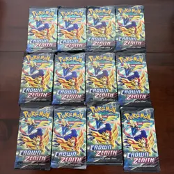 Crown Zenith Pokemon TCG Booster Pack Sealed Lot of 12x - Image 1