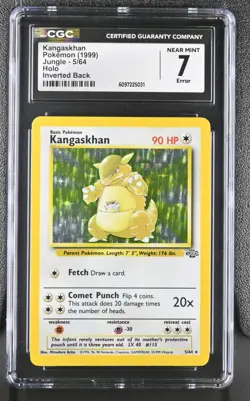 CGC 7 INVERTED BACK Kangaskhan #5 Jungle Holo Rare Pokemon 1999 ERROR - Image 1