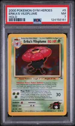 ERIKA'S VILEPLUME Pokemon Gym Heroes Holo 5/132 - PSA 7 - Image 1